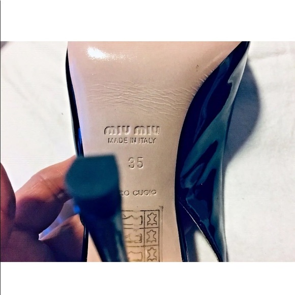 MIU MIU PRADA BLACK STRAPPY SLINGBACKS PUMPS 5.5 - Picture 6 of 11